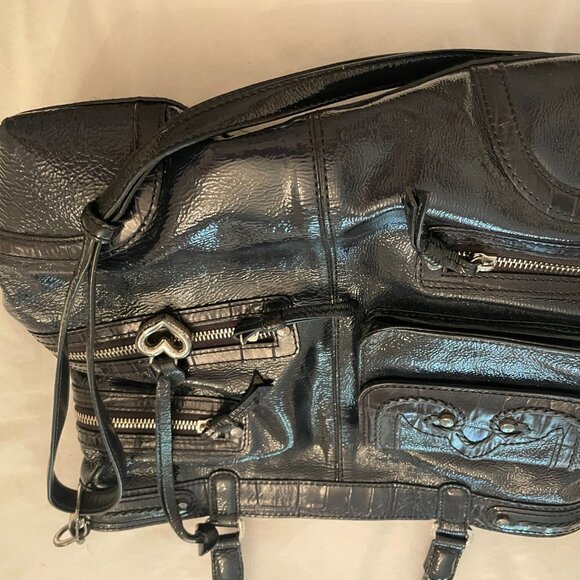 Brighton Black Patent Leather Handbag Cher - Picture 2 of 7